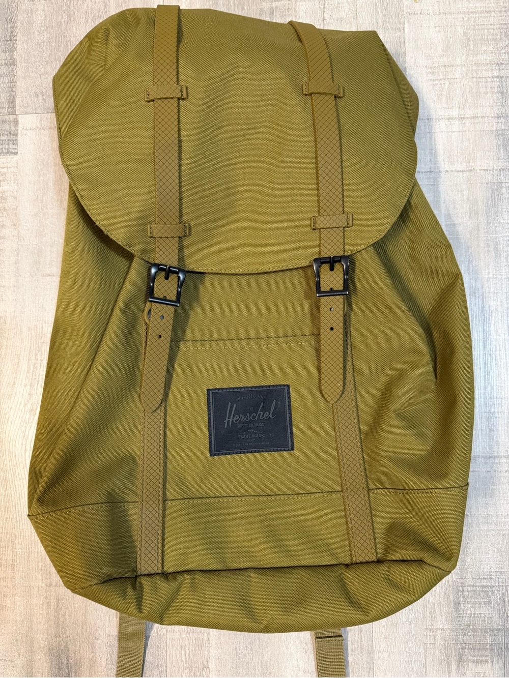 Herschel Little America Backpack Olive Green Red Stripe Laptop Bag Unisex